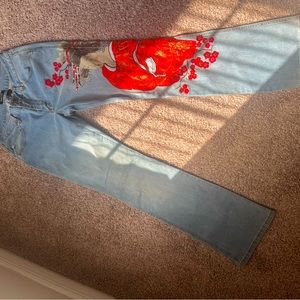 Vintage Chicos Threaded Flare Jeans